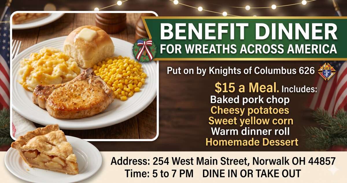 Baked Pork Chop Dinner to Benefit Wreaths Across America